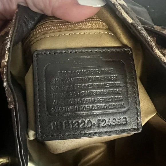 Coach Brown Park Chain Leopard Print Shoulder Bag - Picture 11 of 13